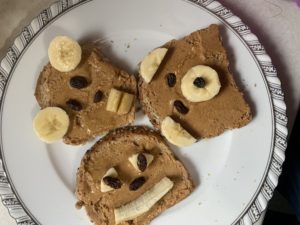 bear monkey smile toast