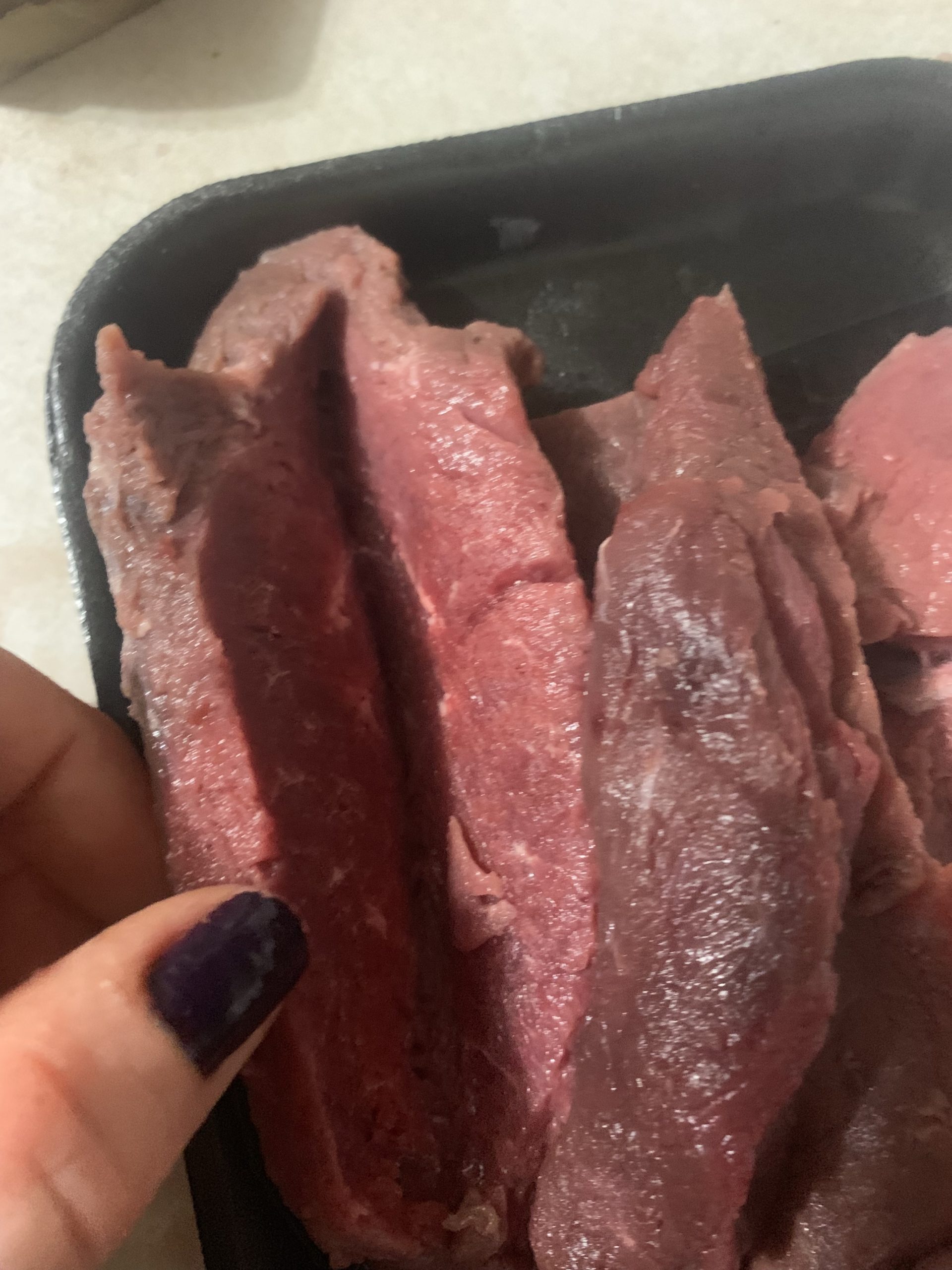 sliced steak