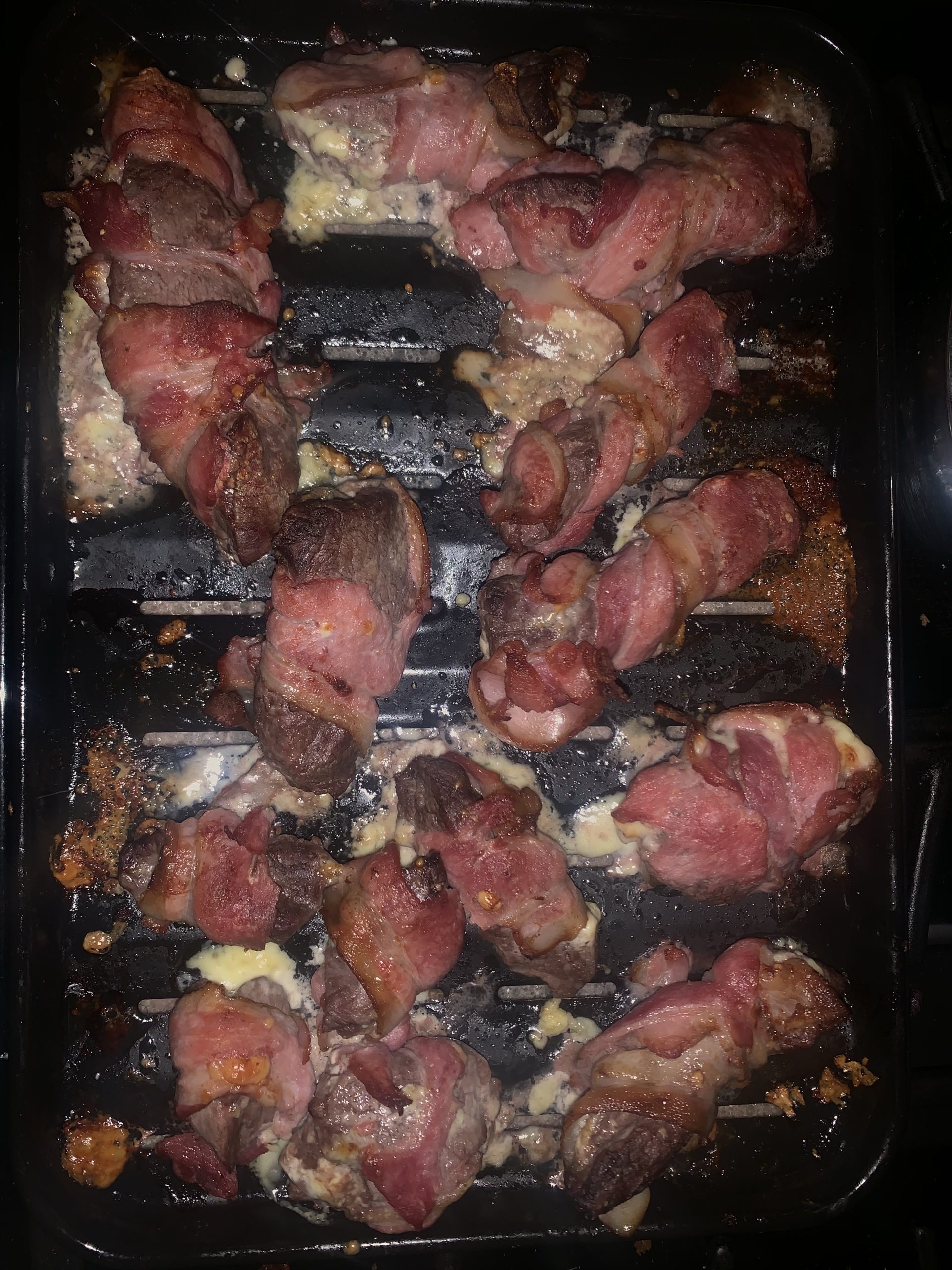 Bacon wrapped venison